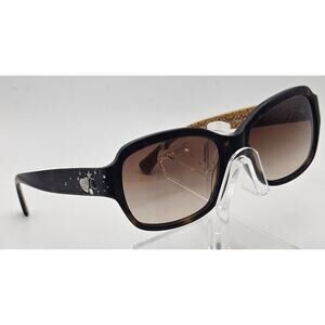 Coach HC8021B Ella Dark Tortoise Rhinestone Heart Sunglasses 57 17 140 E2